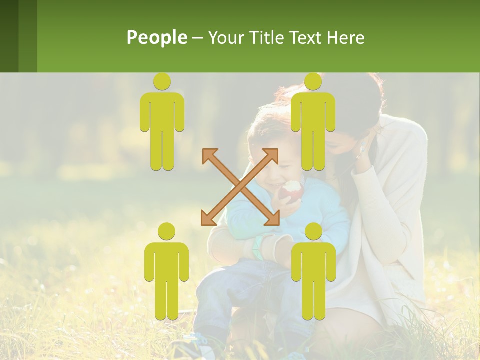 A Woman Holding A Baby In A Field Of Grass PowerPoint Template