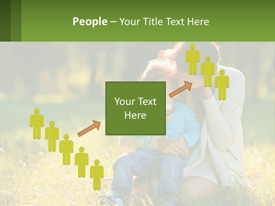 A Woman Holding A Baby In A Field Of Grass PowerPoint Template