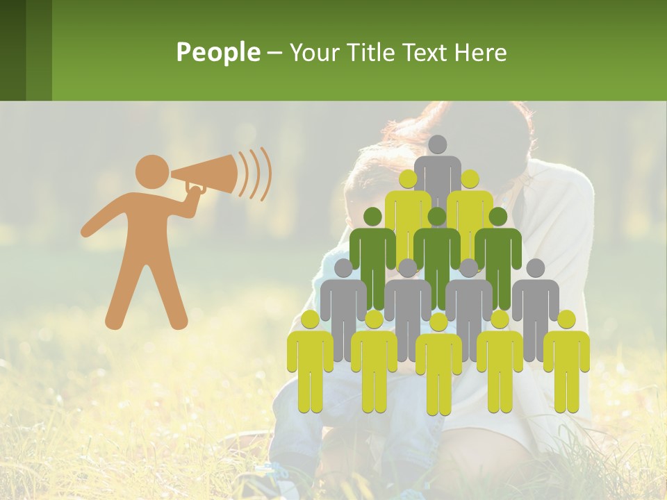 A Woman Holding A Baby In A Field Of Grass PowerPoint Template