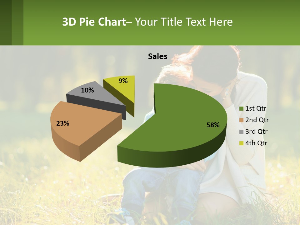 A Woman Holding A Baby In A Field Of Grass PowerPoint Template