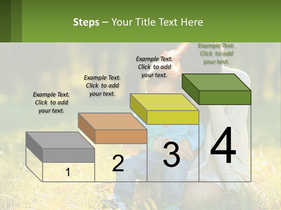 A Woman Holding A Baby In A Field Of Grass PowerPoint Template