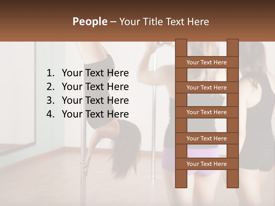 A Woman Doing A Handstand On A Pole PowerPoint Template