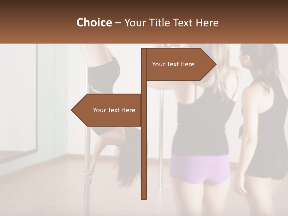 A Woman Doing A Handstand On A Pole PowerPoint Template