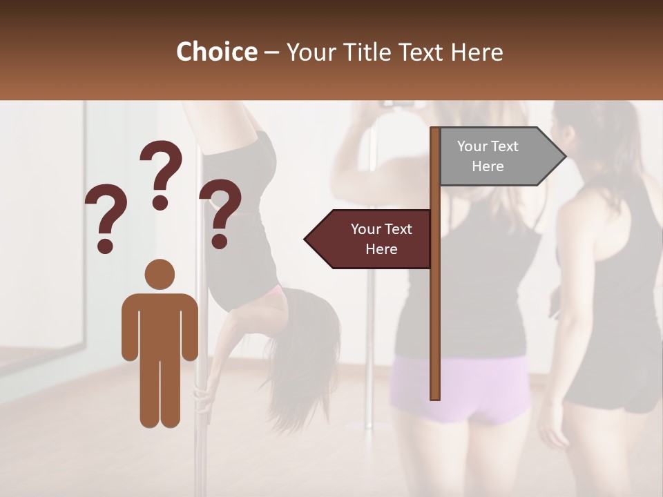 A Woman Doing A Handstand On A Pole PowerPoint Template