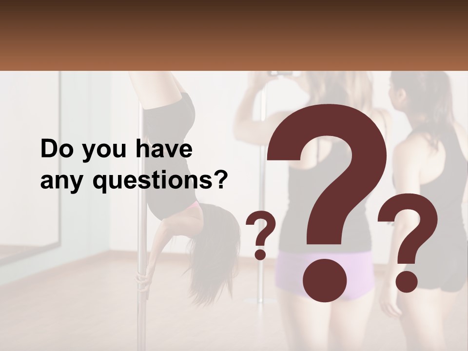 A Woman Doing A Handstand On A Pole PowerPoint Template