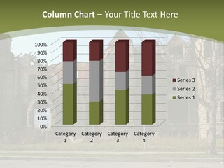 An Old Abandoned Building With A Green Background PowerPoint Template