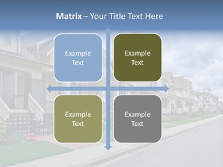 A Row Of Houses With A Street Light In Front Of Them PowerPoint Template