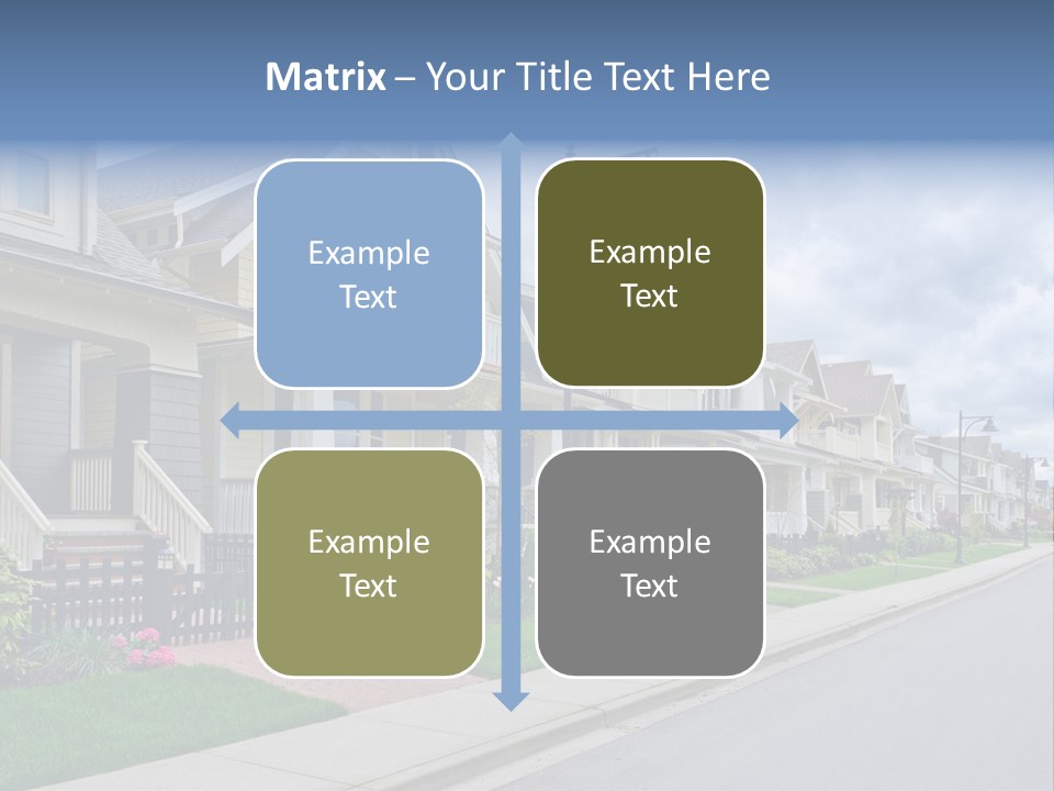 A Row Of Houses With A Street Light In Front Of Them PowerPoint Template