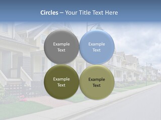 A Row Of Houses With A Street Light In Front Of Them PowerPoint Template