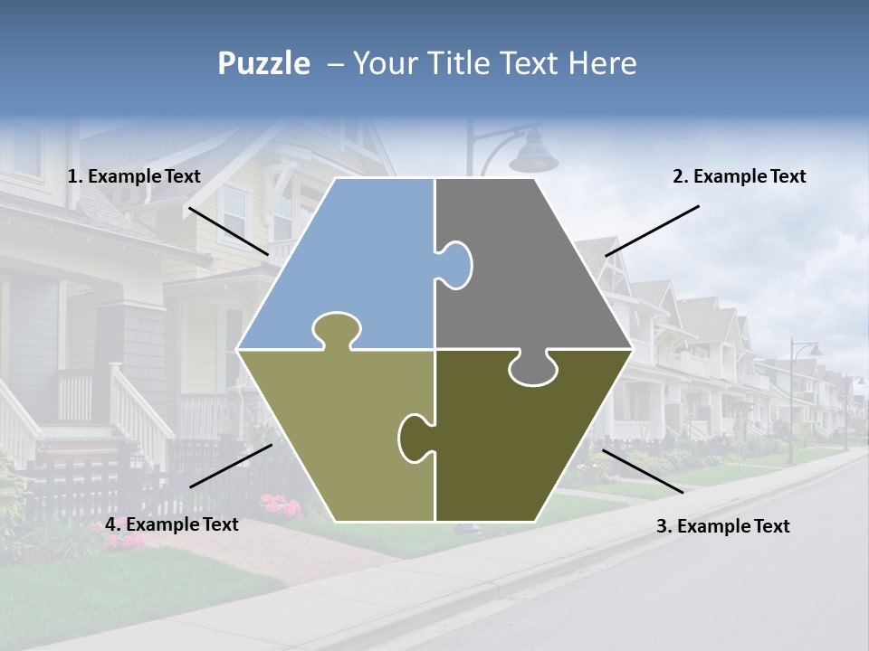 A Row Of Houses With A Street Light In Front Of Them PowerPoint Template