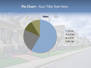 A Row Of Houses With A Street Light In Front Of Them PowerPoint Template