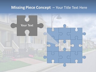 A Row Of Houses With A Street Light In Front Of Them PowerPoint Template