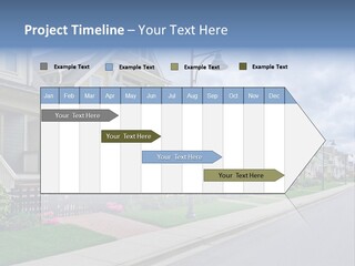 A Row Of Houses With A Street Light In Front Of Them PowerPoint Template