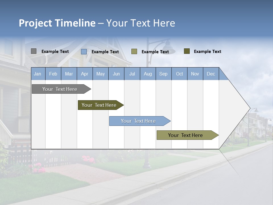 A Row Of Houses With A Street Light In Front Of Them PowerPoint Template