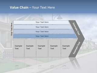 A Row Of Houses With A Street Light In Front Of Them PowerPoint Template