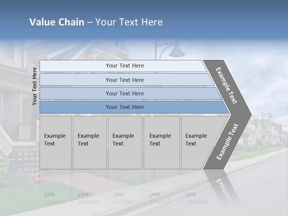 A Row Of Houses With A Street Light In Front Of Them PowerPoint Template