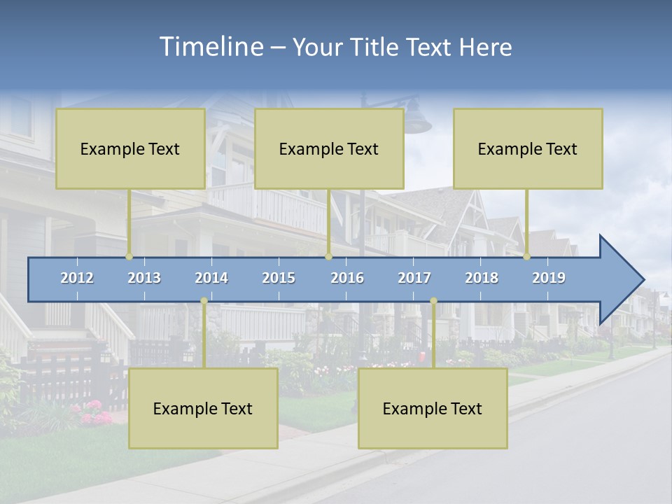 A Row Of Houses With A Street Light In Front Of Them PowerPoint Template
