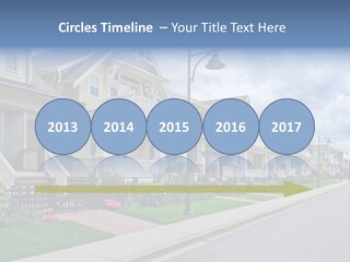 A Row Of Houses With A Street Light In Front Of Them PowerPoint Template