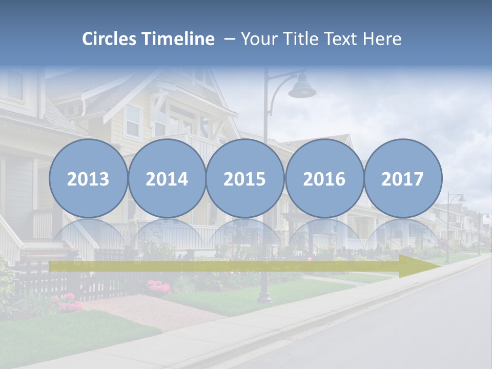 A Row Of Houses With A Street Light In Front Of Them PowerPoint Template