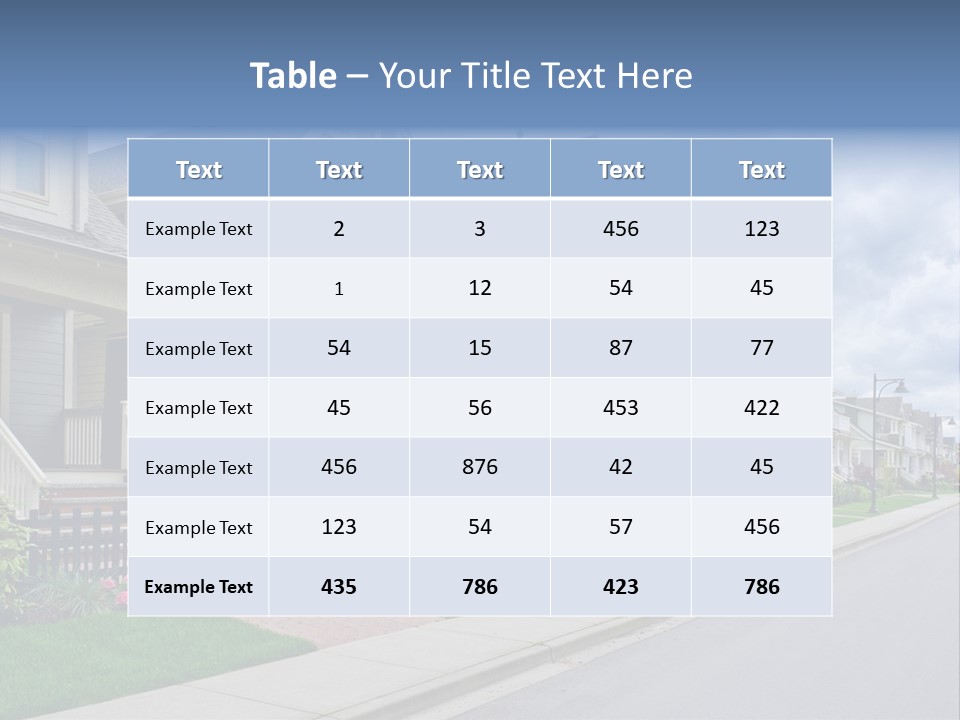 A Row Of Houses With A Street Light In Front Of Them PowerPoint Template