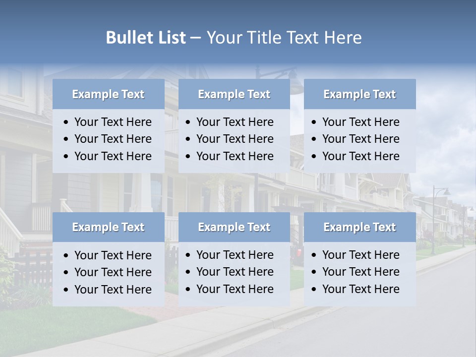A Row Of Houses With A Street Light In Front Of Them PowerPoint Template