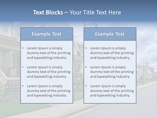 A Row Of Houses With A Street Light In Front Of Them PowerPoint Template