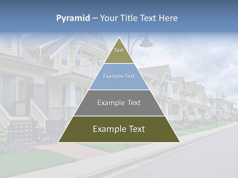 A Row Of Houses With A Street Light In Front Of Them PowerPoint Template