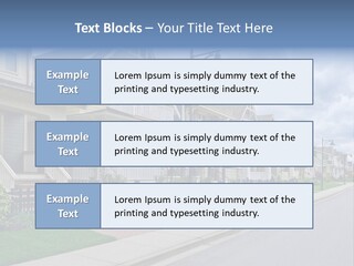 A Row Of Houses With A Street Light In Front Of Them PowerPoint Template