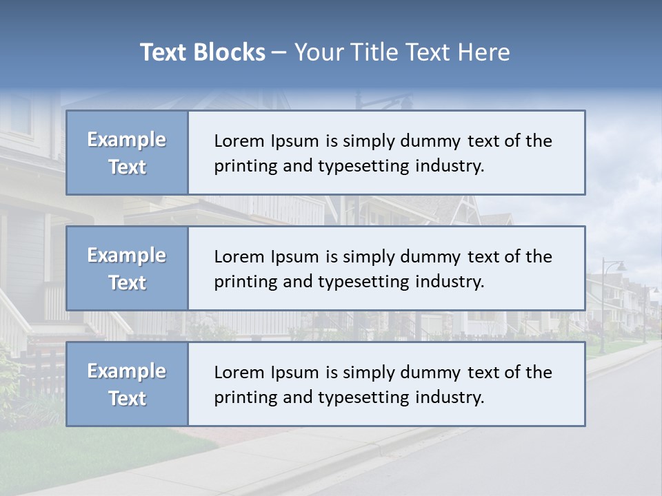 A Row Of Houses With A Street Light In Front Of Them PowerPoint Template