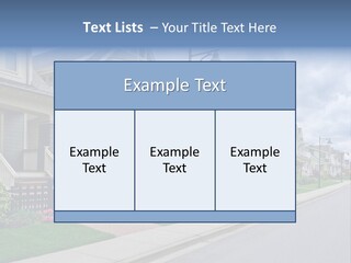 A Row Of Houses With A Street Light In Front Of Them PowerPoint Template