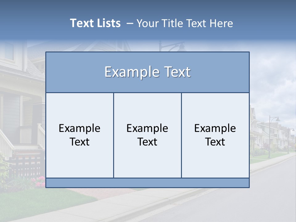 A Row Of Houses With A Street Light In Front Of Them PowerPoint Template