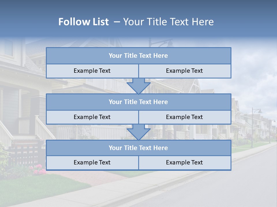 A Row Of Houses With A Street Light In Front Of Them PowerPoint Template