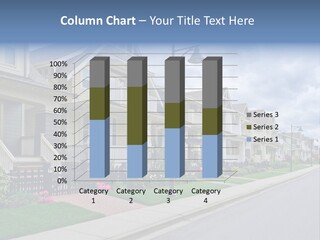 A Row Of Houses With A Street Light In Front Of Them PowerPoint Template