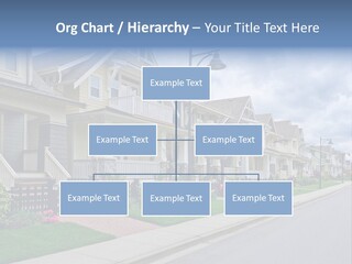 A Row Of Houses With A Street Light In Front Of Them PowerPoint Template
