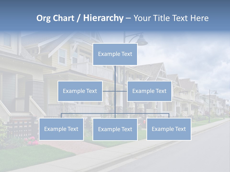 A Row Of Houses With A Street Light In Front Of Them PowerPoint Template