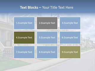 A Row Of Houses With A Street Light In Front Of Them PowerPoint Template