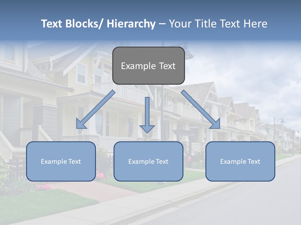 A Row Of Houses With A Street Light In Front Of Them PowerPoint Template