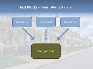 A Row Of Houses With A Street Light In Front Of Them PowerPoint Template