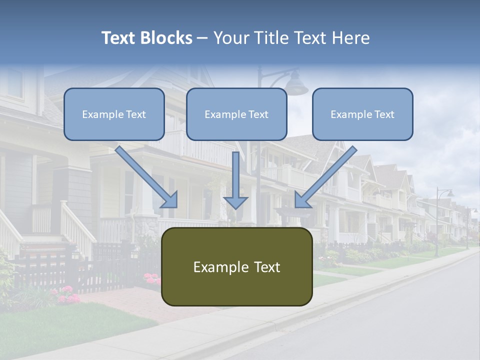 A Row Of Houses With A Street Light In Front Of Them PowerPoint Template