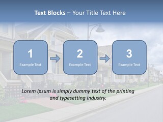 A Row Of Houses With A Street Light In Front Of Them PowerPoint Template