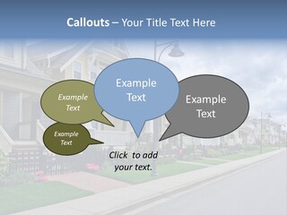 A Row Of Houses With A Street Light In Front Of Them PowerPoint Template