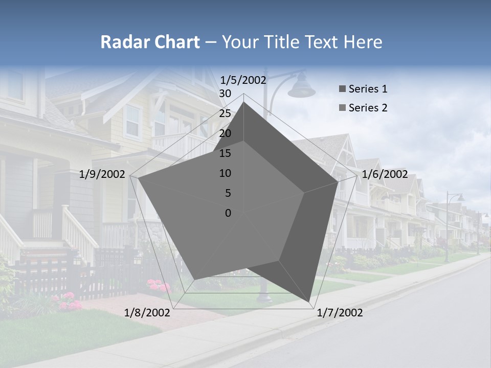 A Row Of Houses With A Street Light In Front Of Them PowerPoint Template