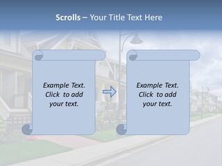 A Row Of Houses With A Street Light In Front Of Them PowerPoint Template