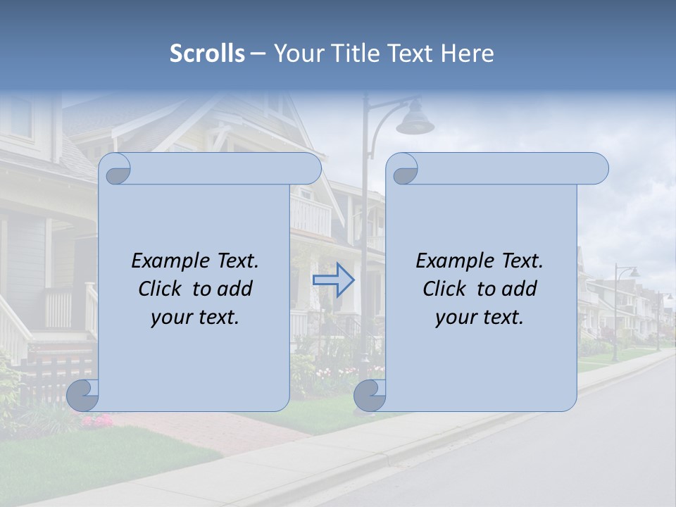 A Row Of Houses With A Street Light In Front Of Them PowerPoint Template