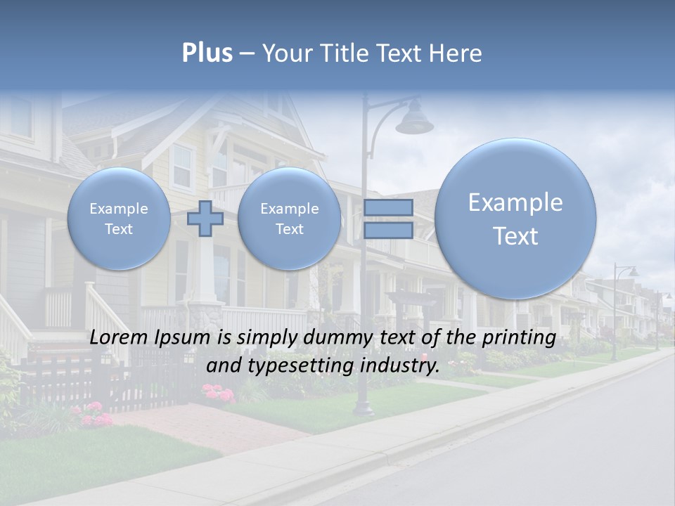 A Row Of Houses With A Street Light In Front Of Them PowerPoint Template