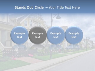 A Row Of Houses With A Street Light In Front Of Them PowerPoint Template