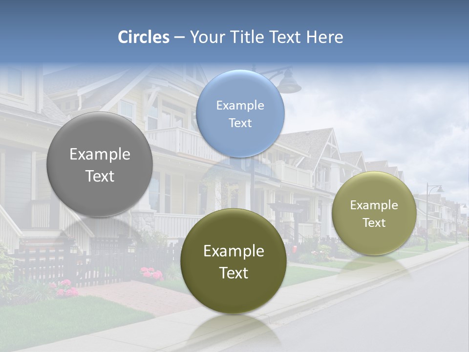 A Row Of Houses With A Street Light In Front Of Them PowerPoint Template