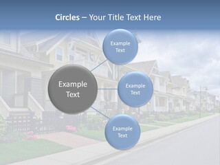 A Row Of Houses With A Street Light In Front Of Them PowerPoint Template