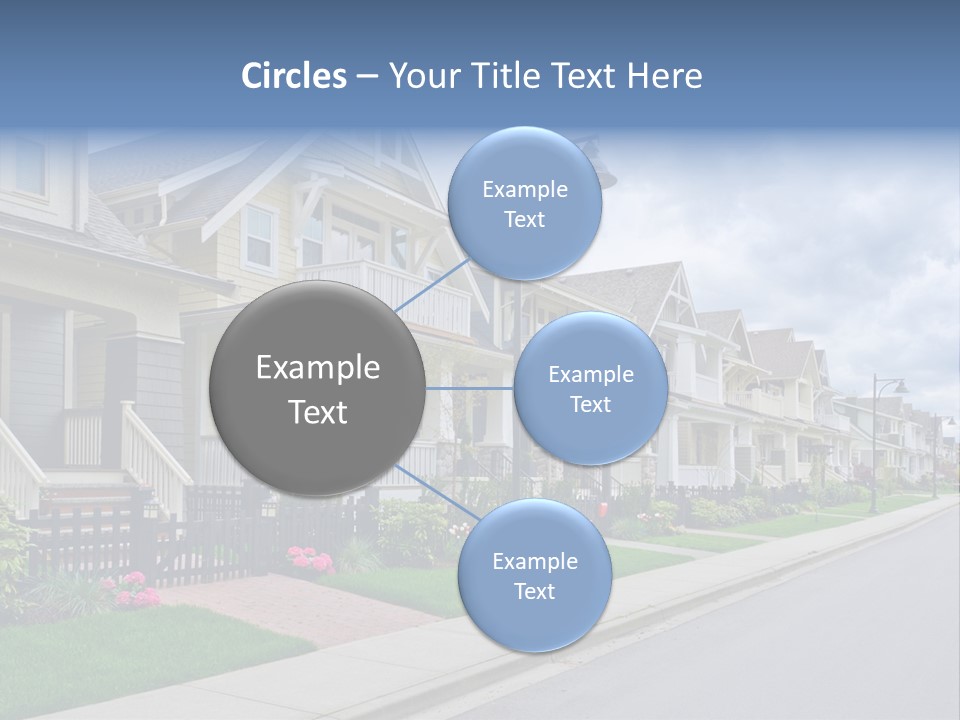 A Row Of Houses With A Street Light In Front Of Them PowerPoint Template