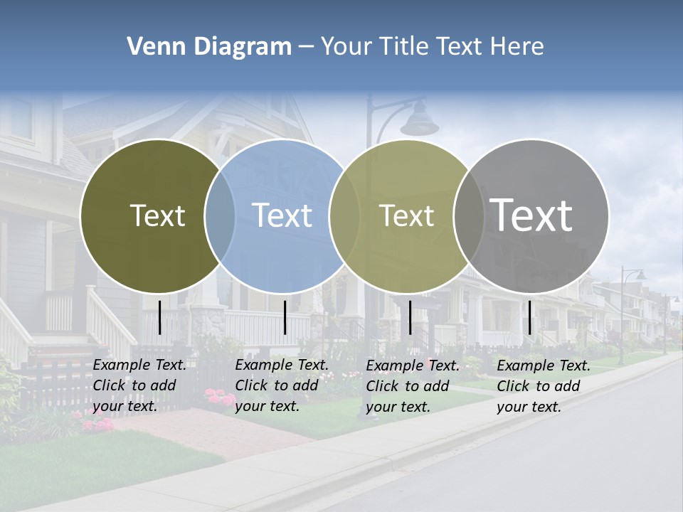 A Row Of Houses With A Street Light In Front Of Them PowerPoint Template